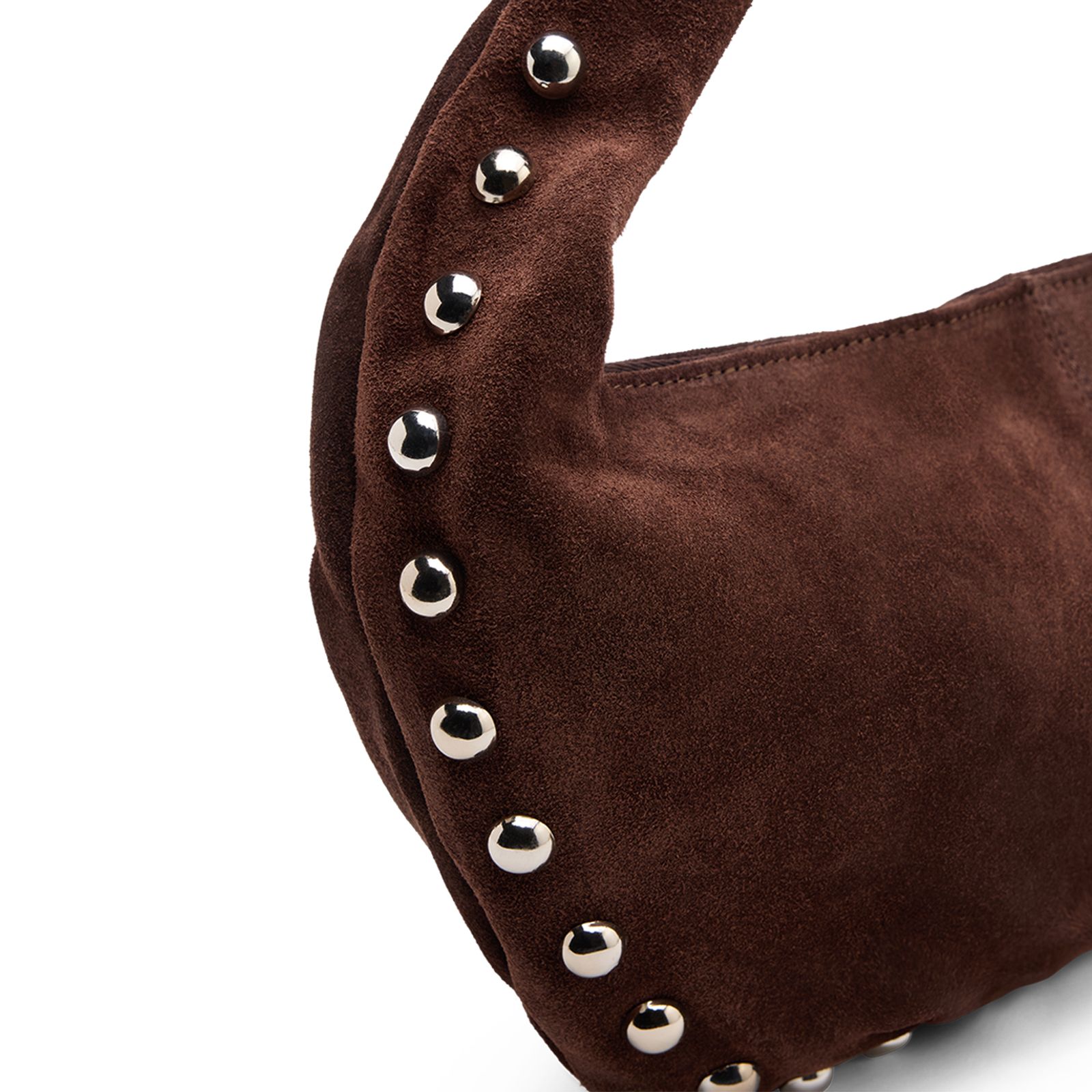 Dunkelbraune Schultertasche aus Veloursleder