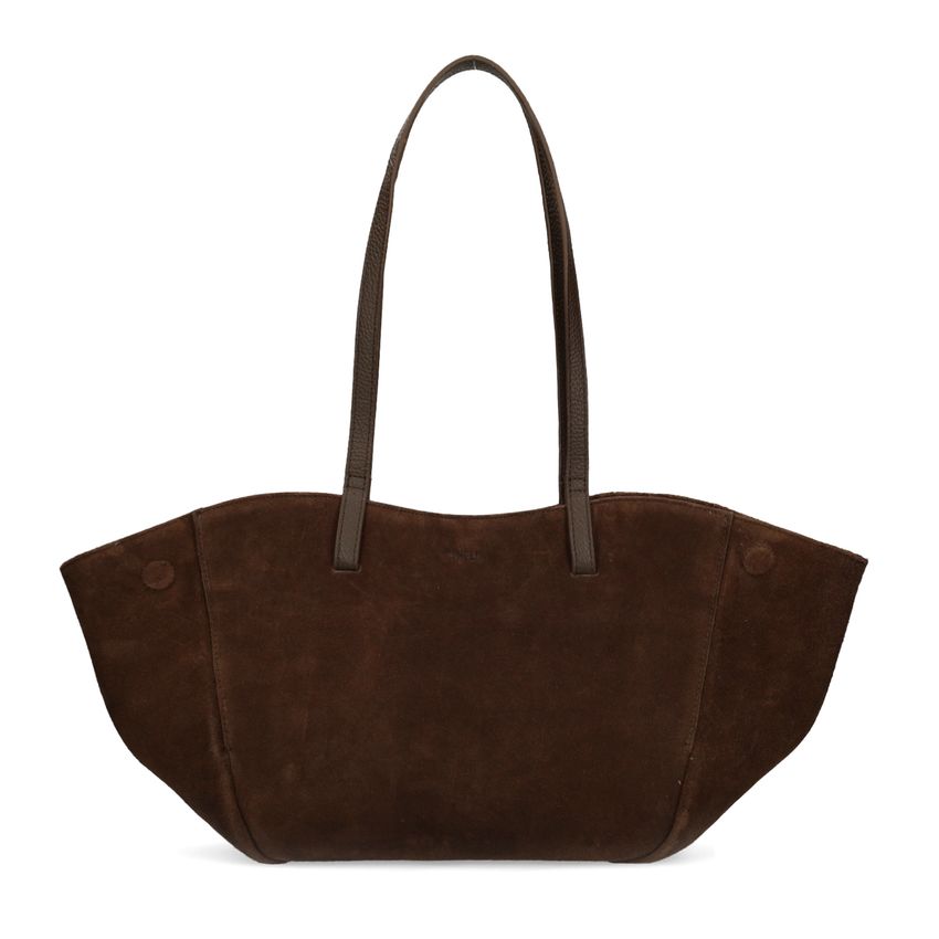 Bruine suède schoudertas
