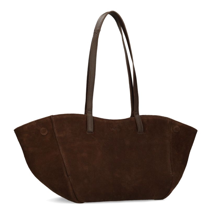 Bruine suède schoudertas