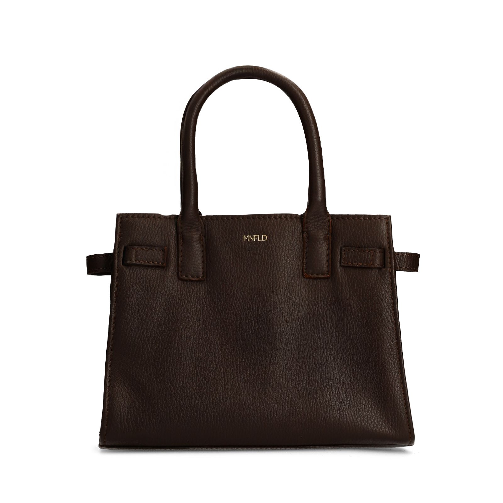 Dunkelbraune Lederhandtasche