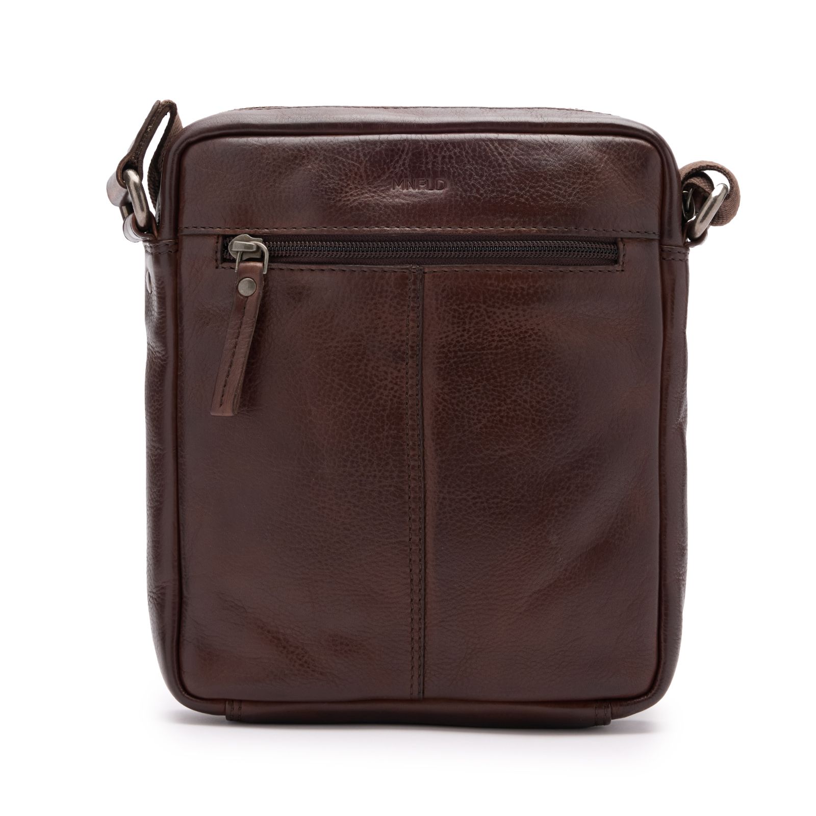 Braune Unisex-Schultertasche aus Leder