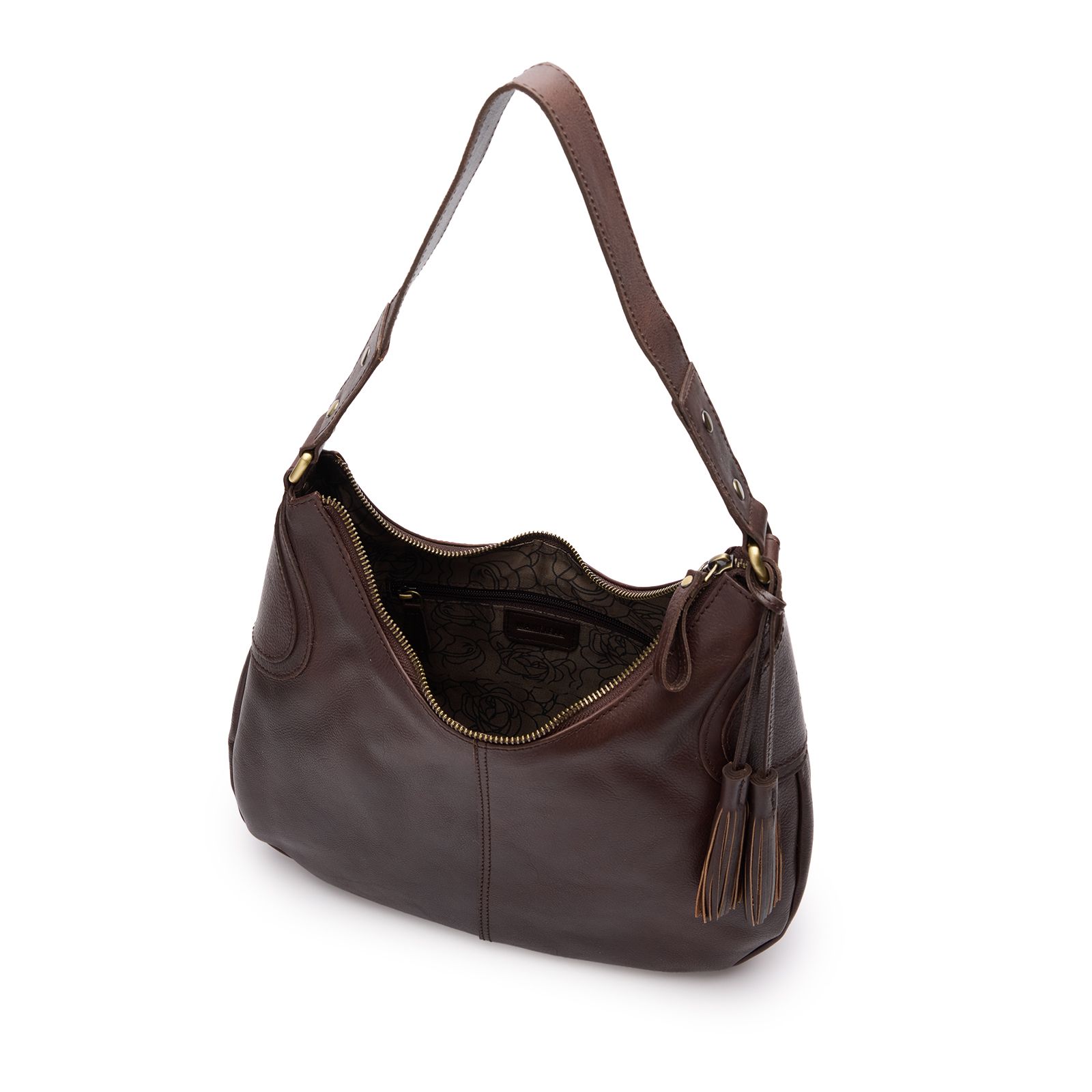 Braune Schultertasche aus Leder