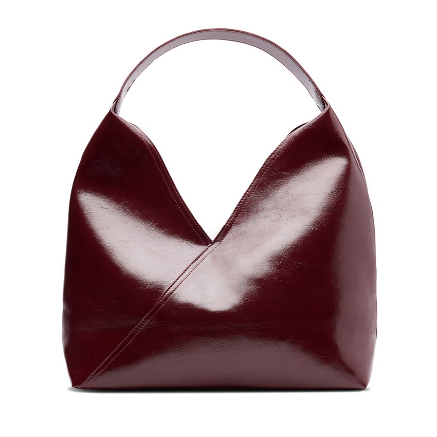 Burgundy lak schoudertas