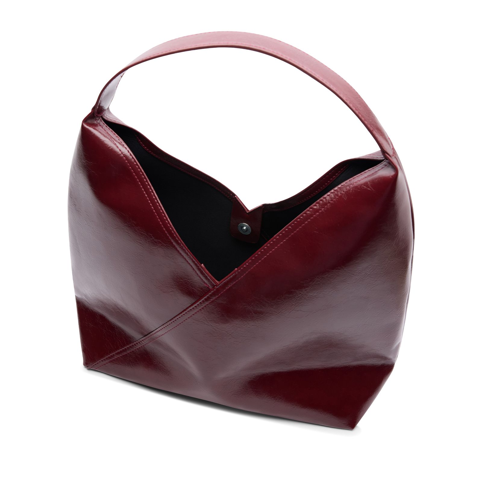 Burgundy lak schoudertas