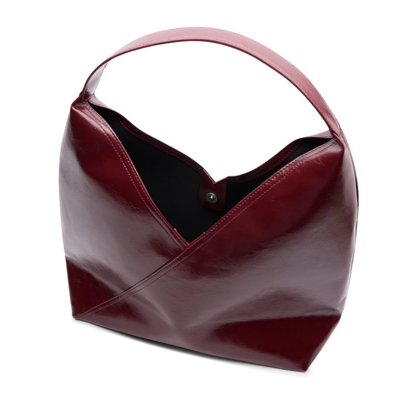 Burgundy lak schoudertas
