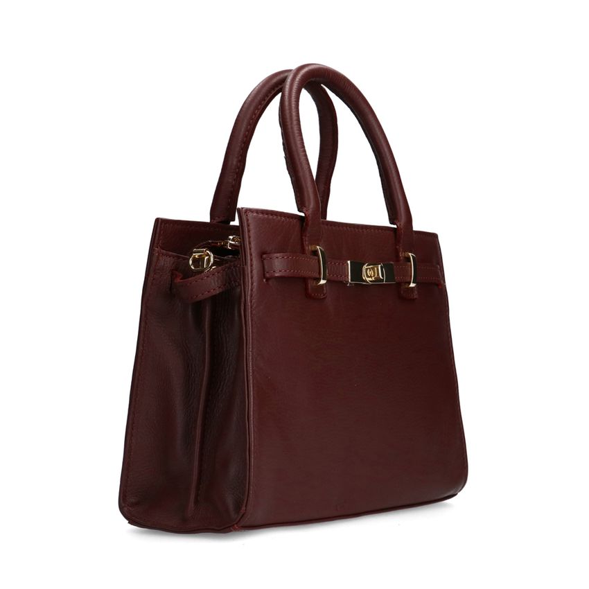 Bordeauxrote Lederhandtasche