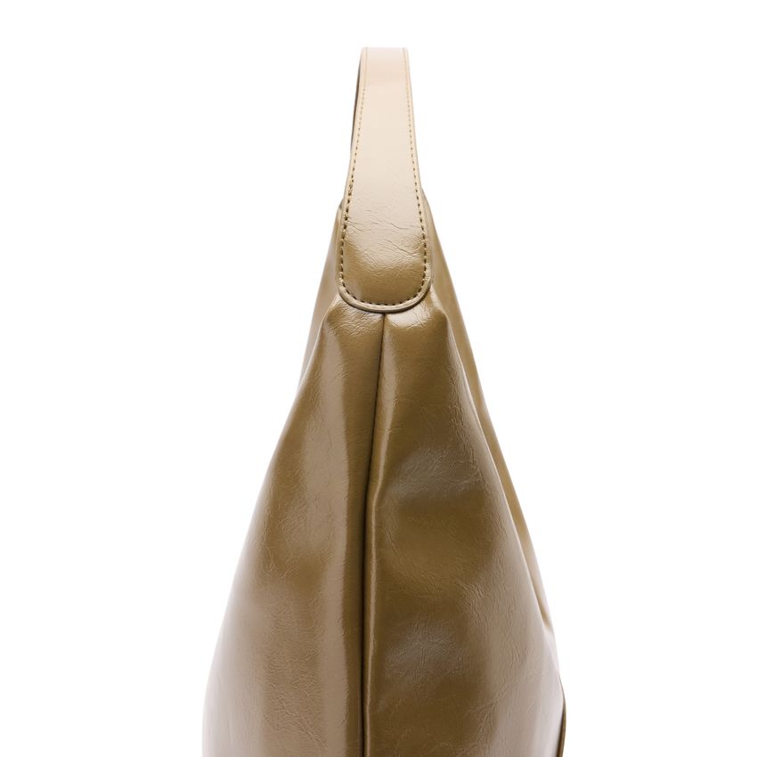 Olivgrüne Schultertasche aus Lack