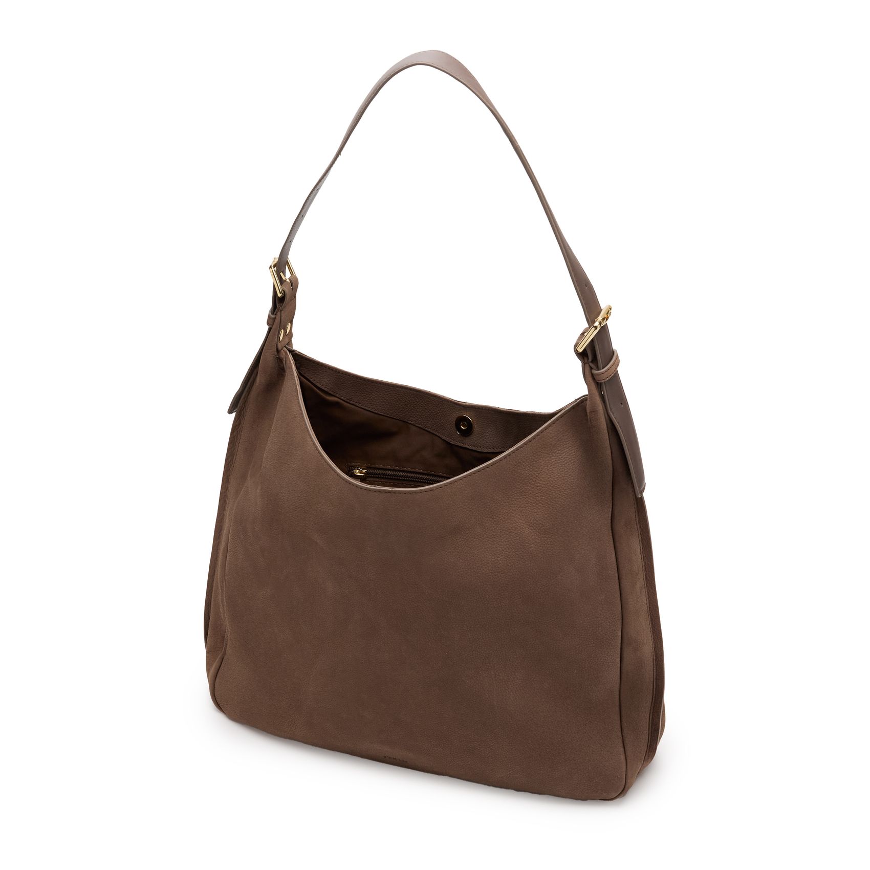 Taupe suède schoudertas