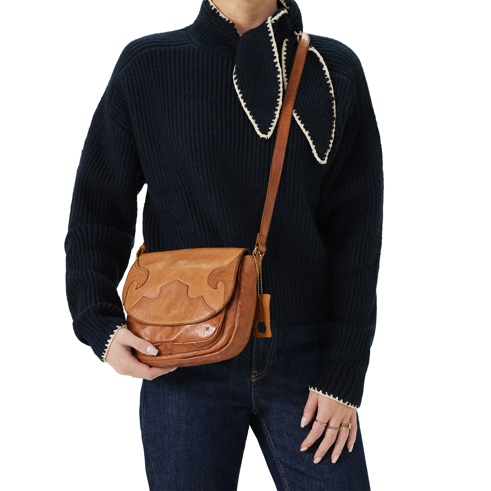 Cognac leren outlet tas dames