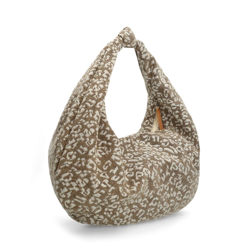 Goldfarbene Schultertasche mit Pantherprint