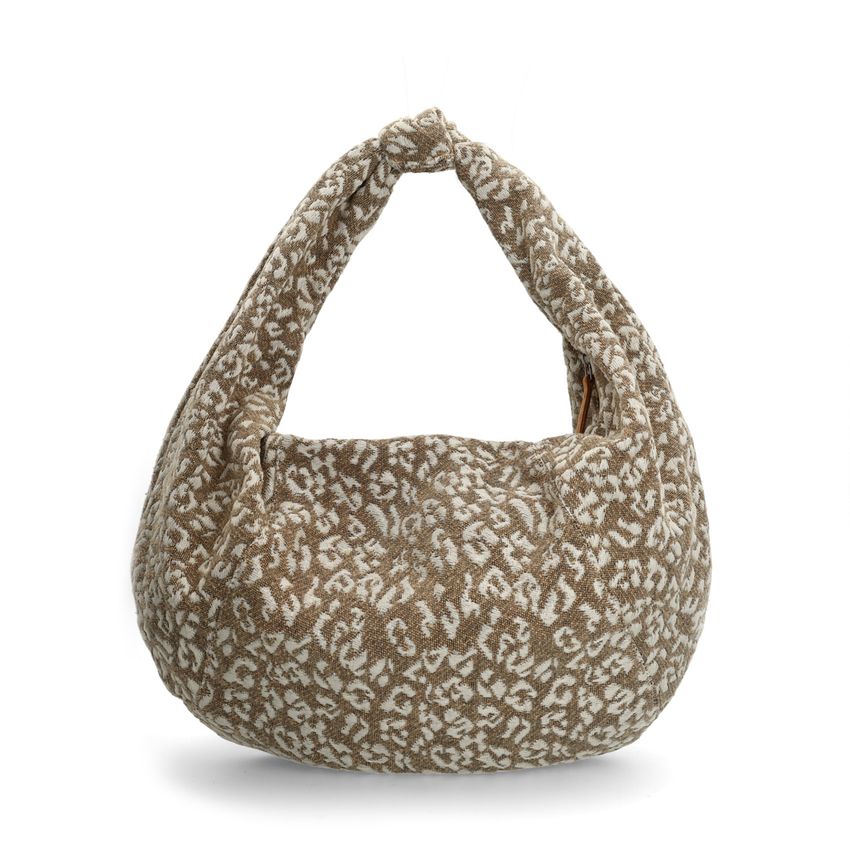 Goldfarbene Schultertasche mit Pantherprint
