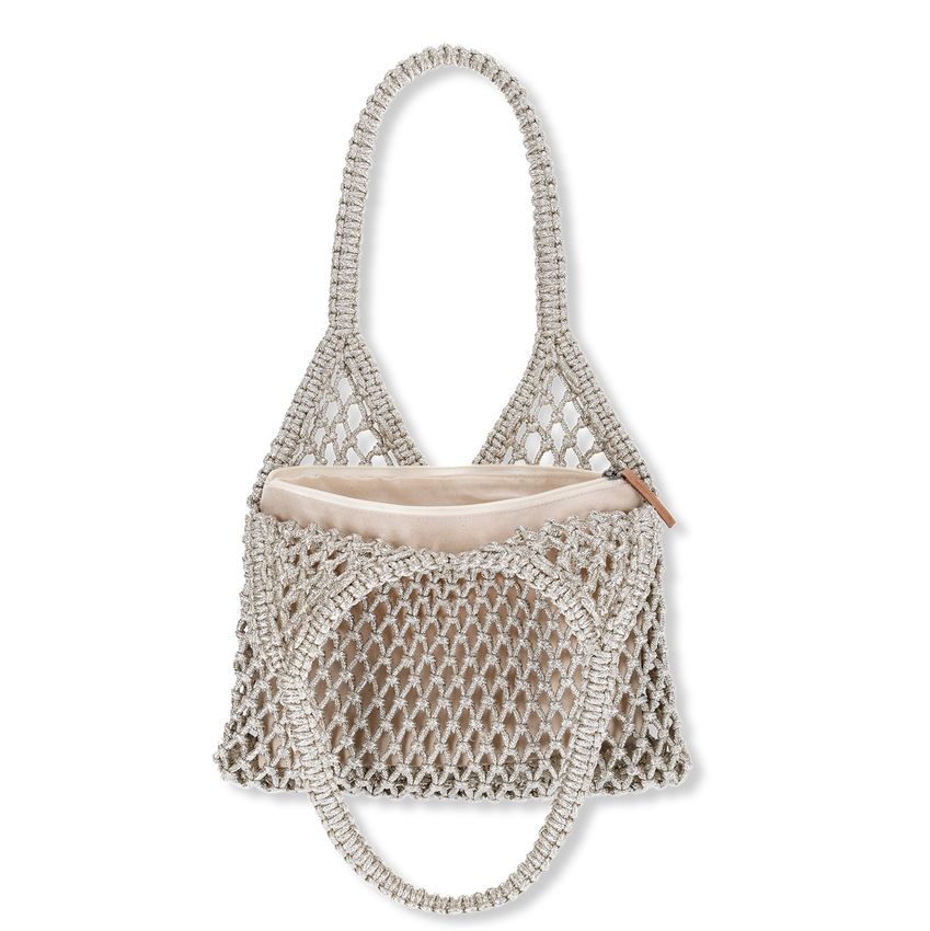 Gouden gevlochten shopper