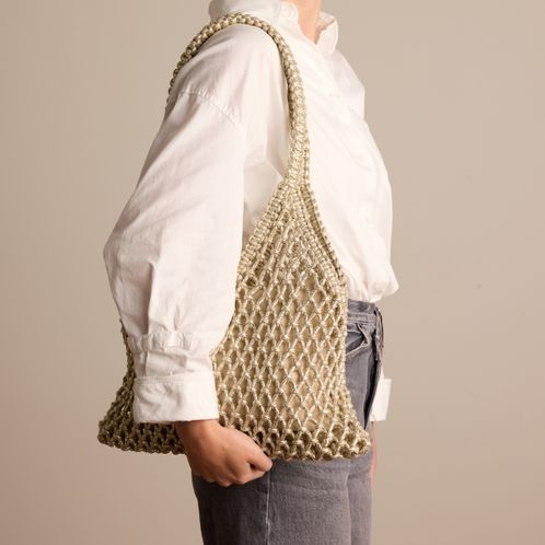 Gouden gevlochten shopper