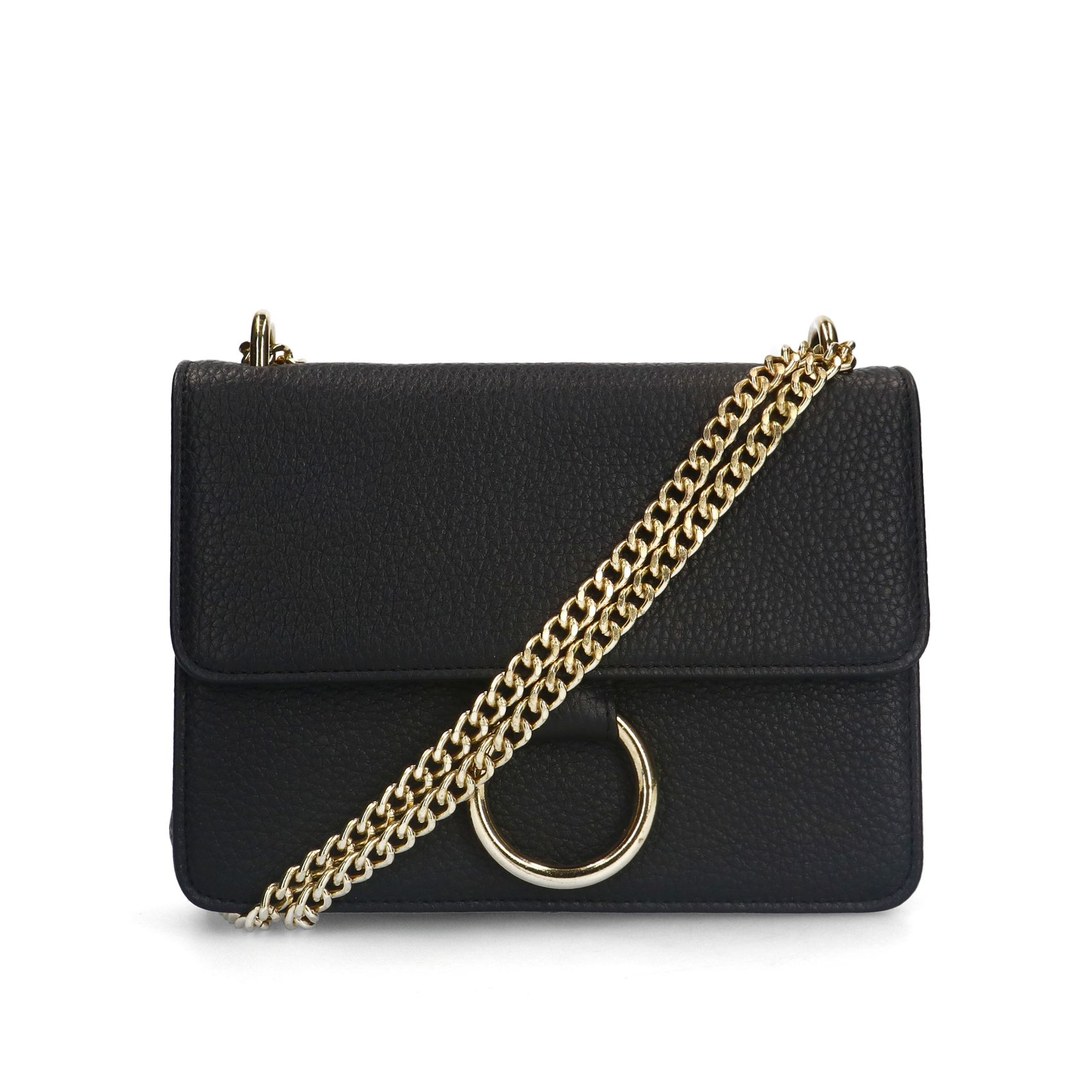 Schwarze Schultertasche aus Leder