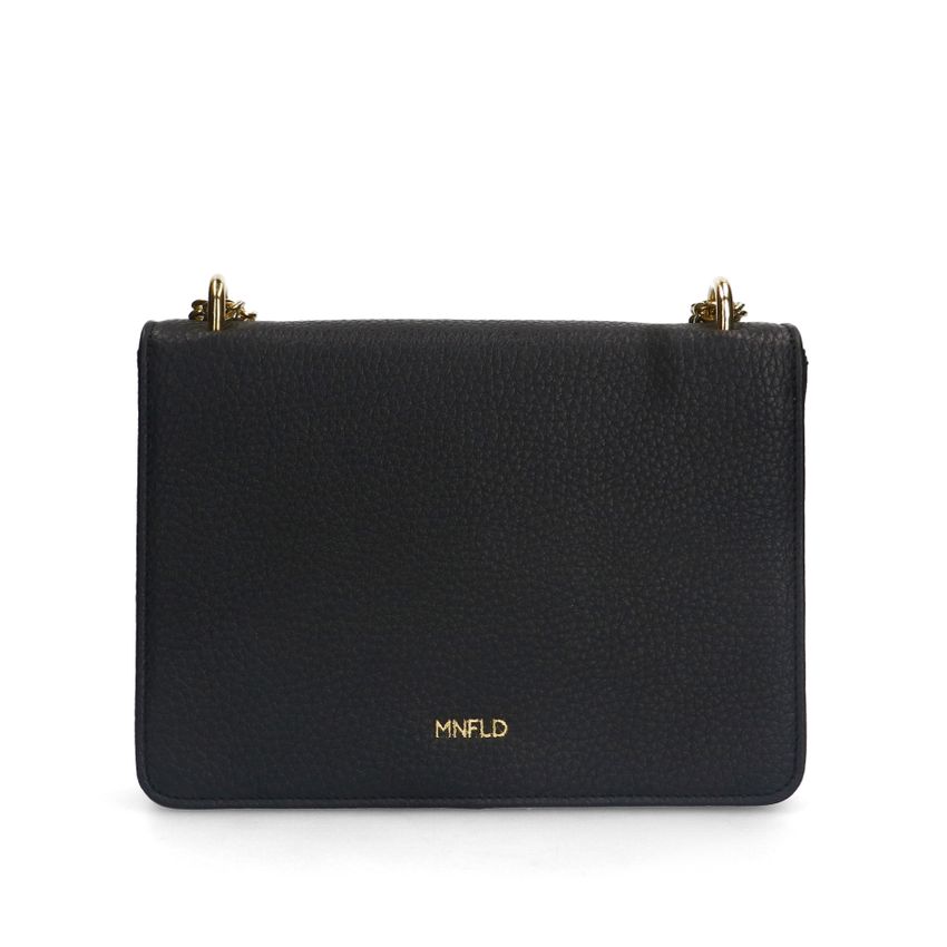 Schwarze Schultertasche aus Leder