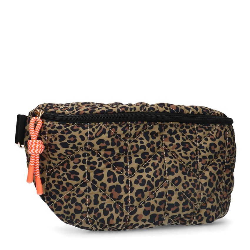 Schwarze Gürteltasche mit Leoprint