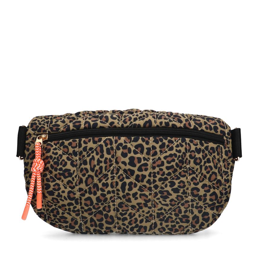 Zwarte bum bag met luipaard print