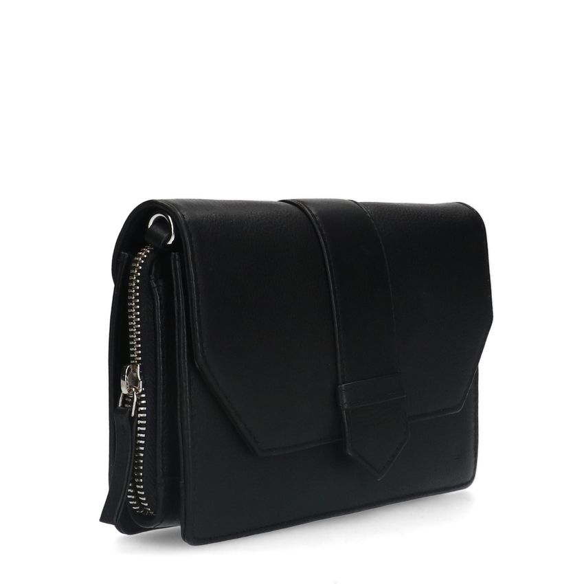 Schwarze Leder-Clutch