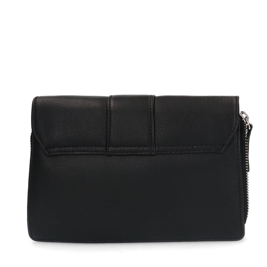 Schwarze Leder-Clutch