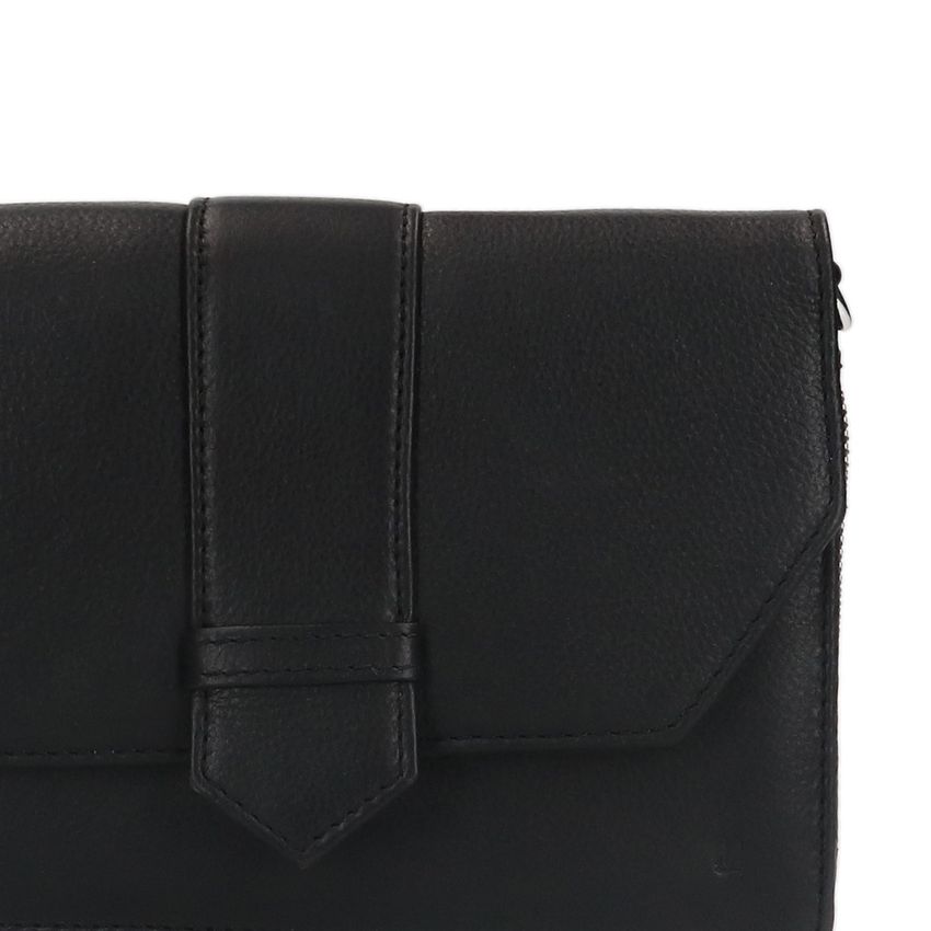 Schwarze Leder-Clutch