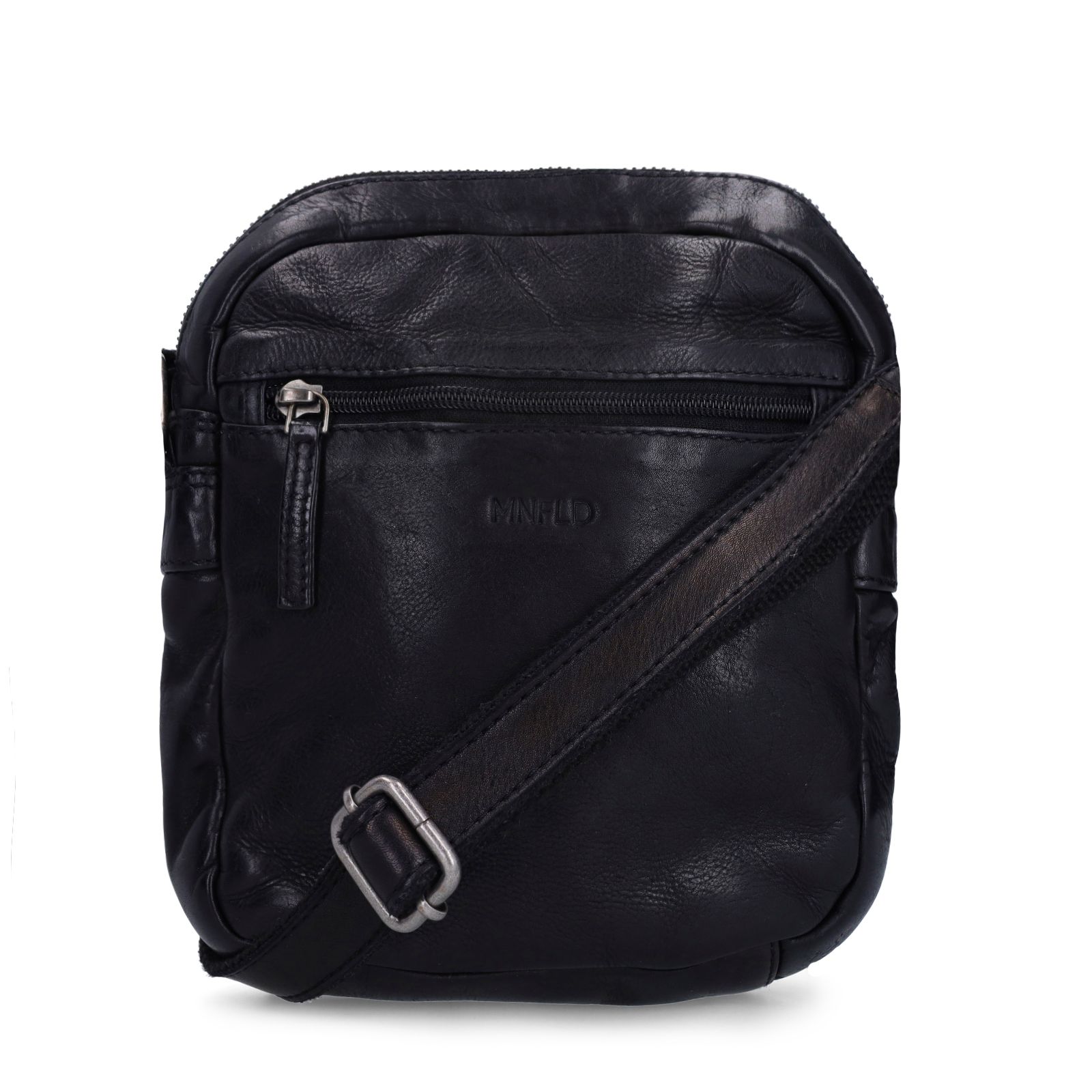 Schwarze Schultertasche aus Leder