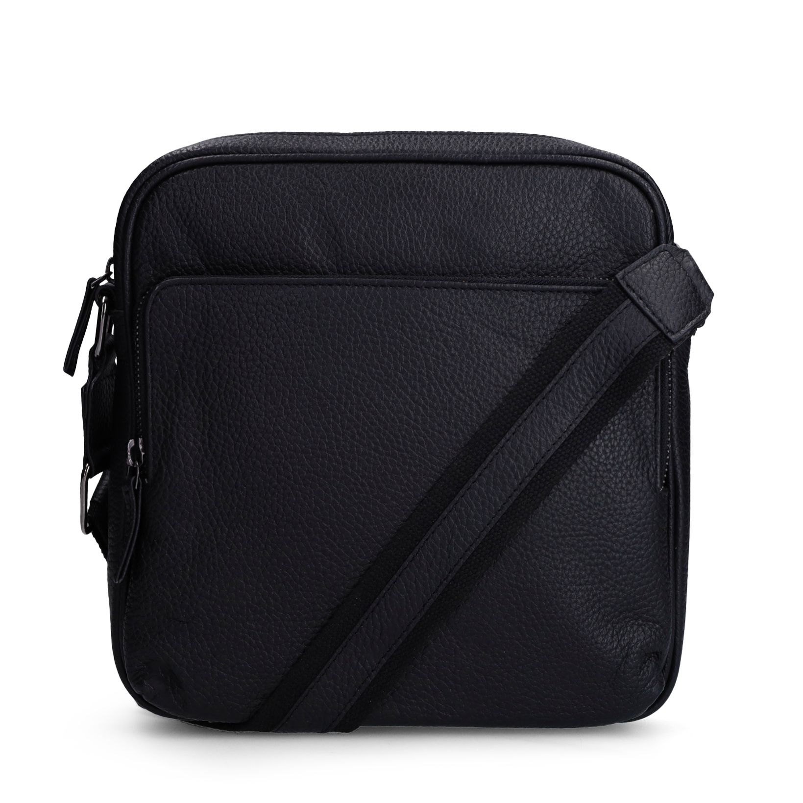 Schwarze Schultertasche aus Leder