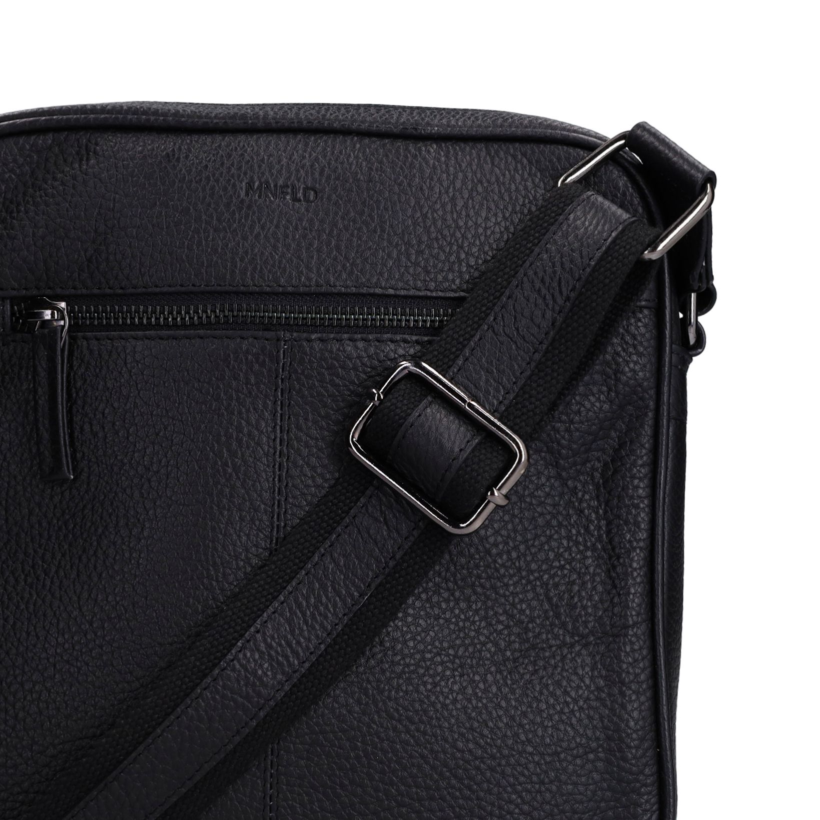 Schwarze Schultertasche aus Leder