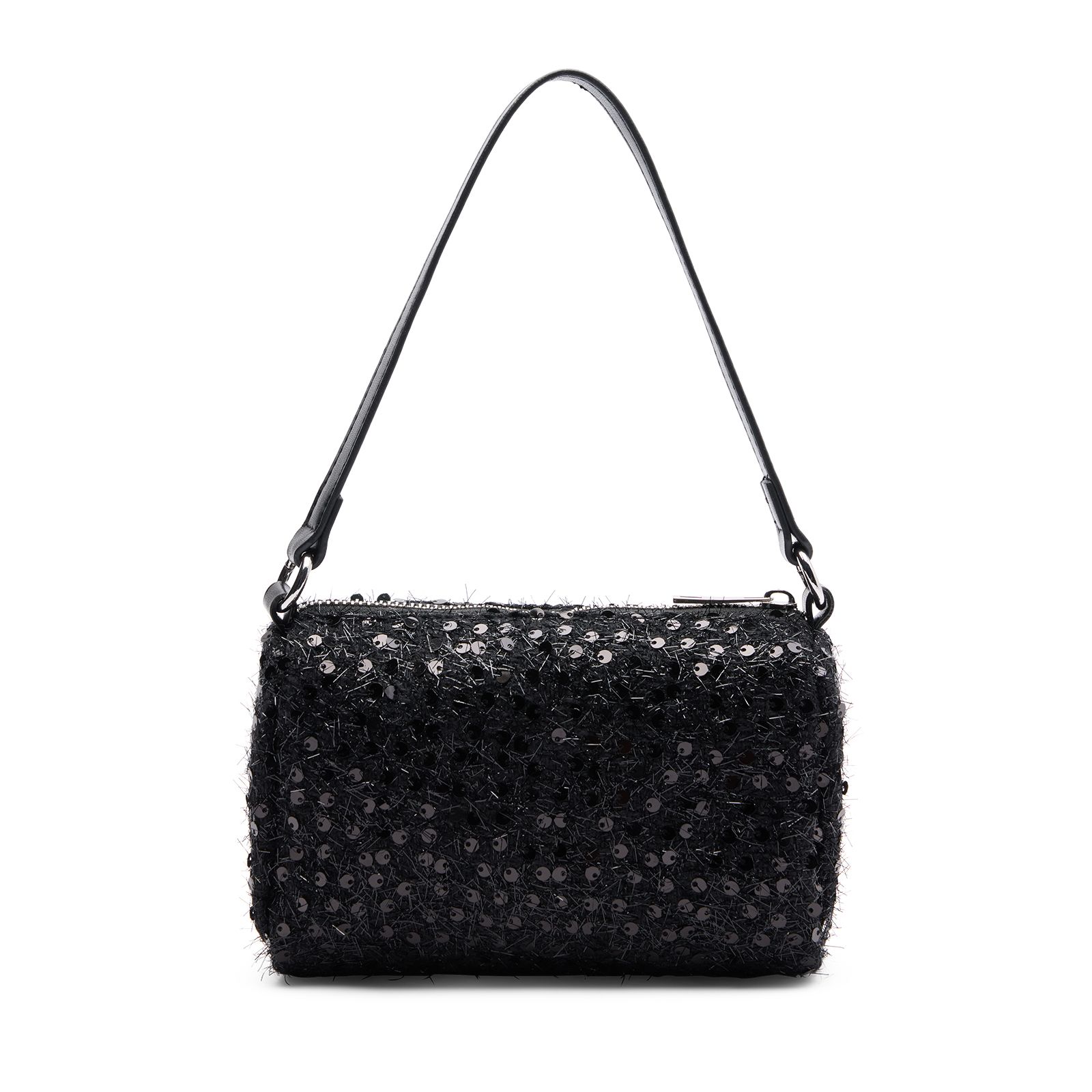Schwarze Schultertasche mit Pailletten
