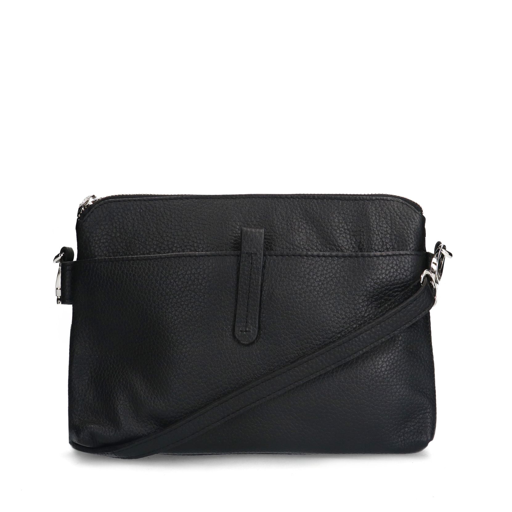 Schwarze Schultertasche aus Leder