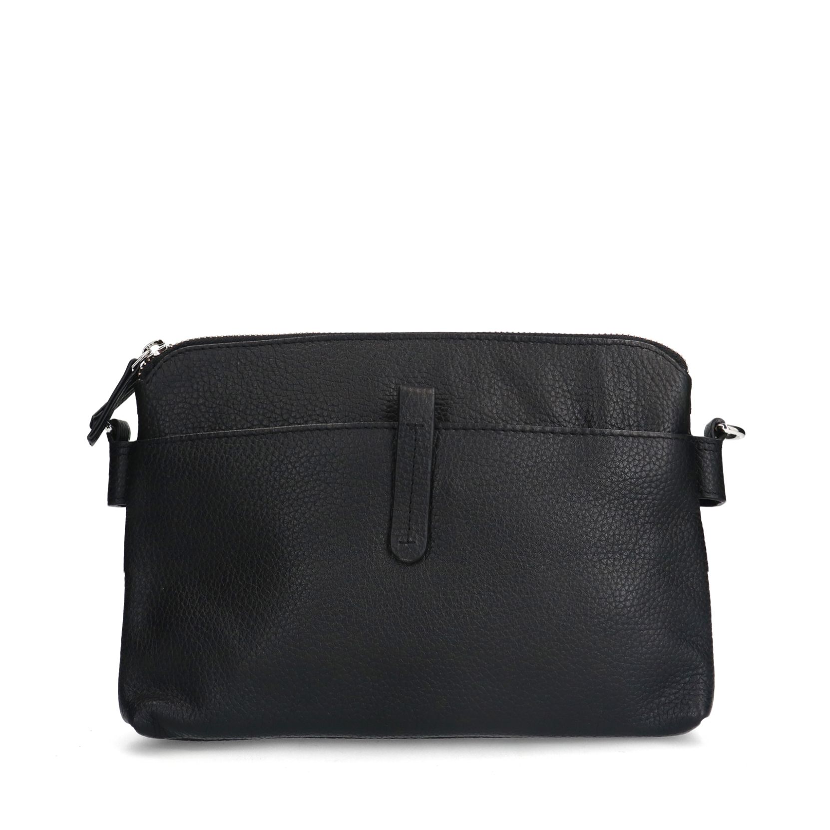 Schwarze Schultertasche aus Leder