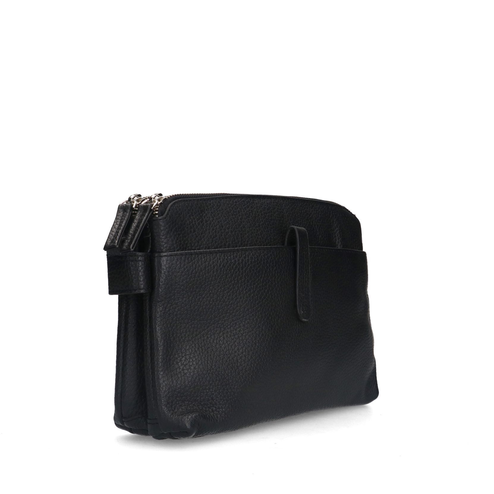 Schwarze Schultertasche aus Leder