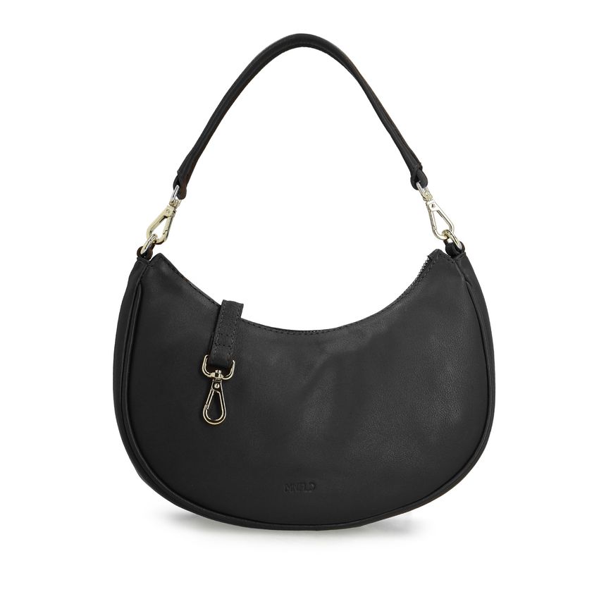 Zwarte leren handtas