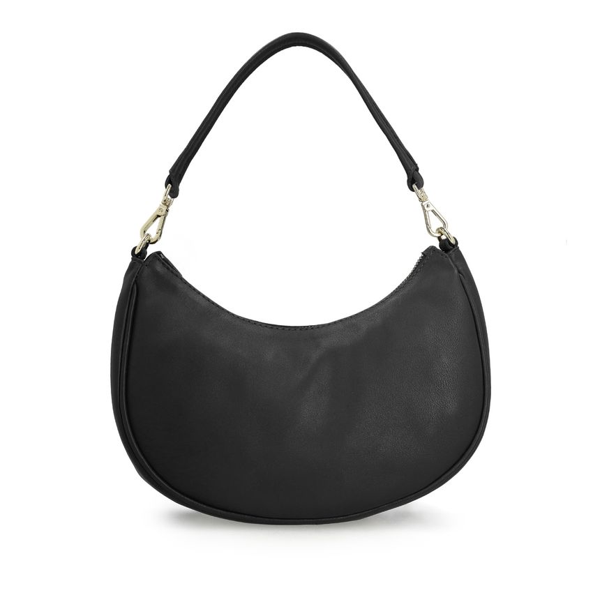 Zwarte leren handtas