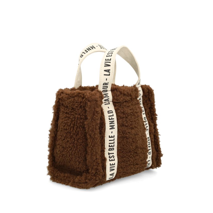 Dunkelbraune Teddy-Handtasche
