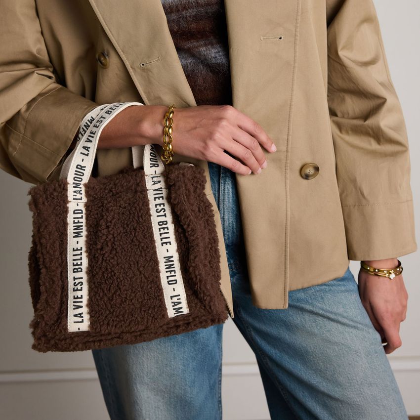 Donkerbruine teddy handtas