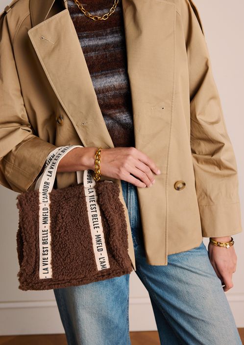 Dunkelbraune Teddy-Handtasche