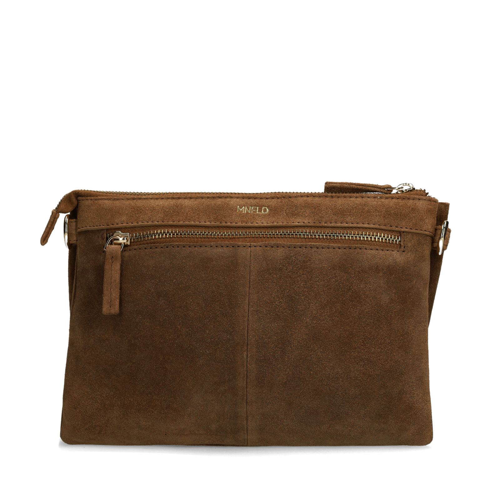 Bruine suède clutch met strik