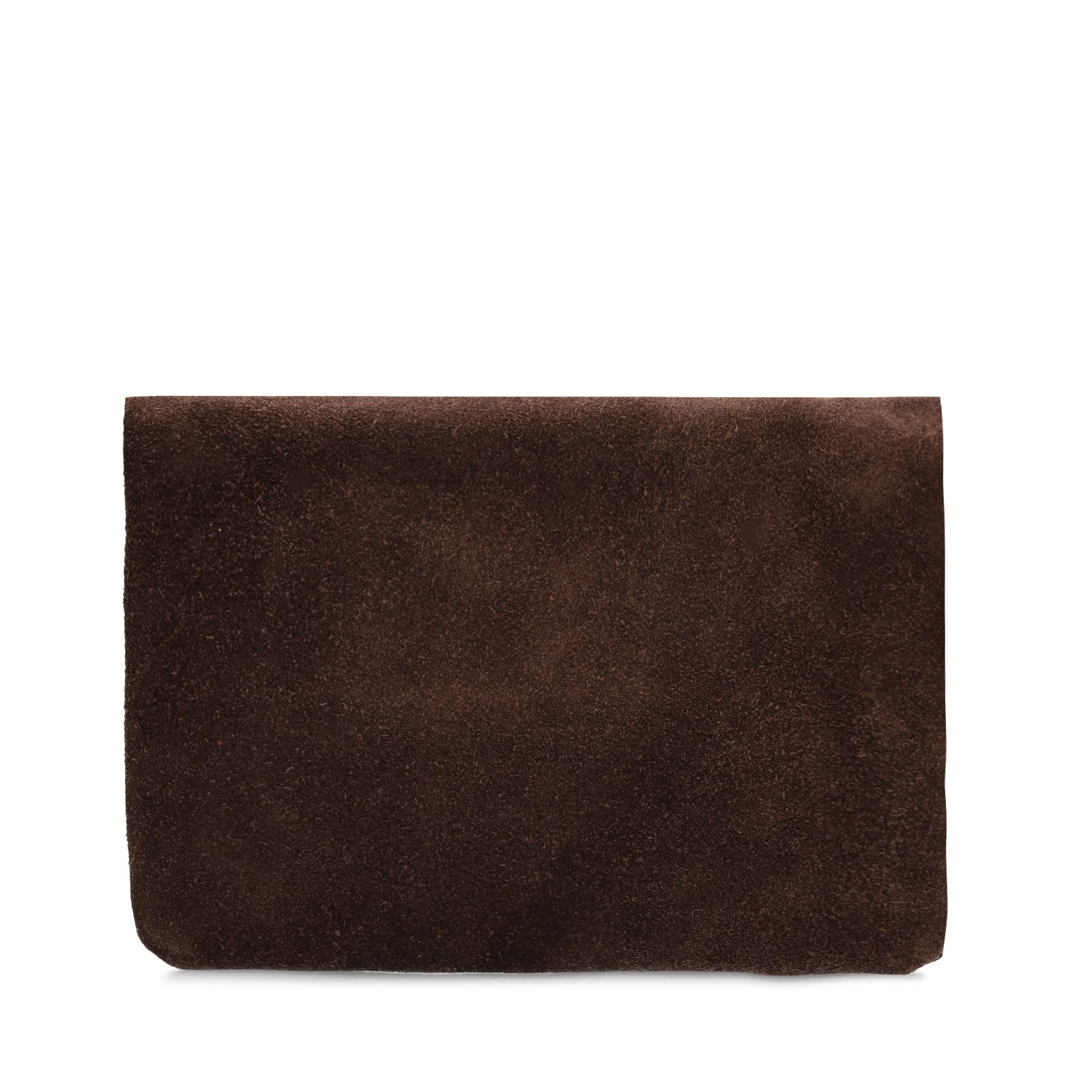 Donkerbruine suède clutch