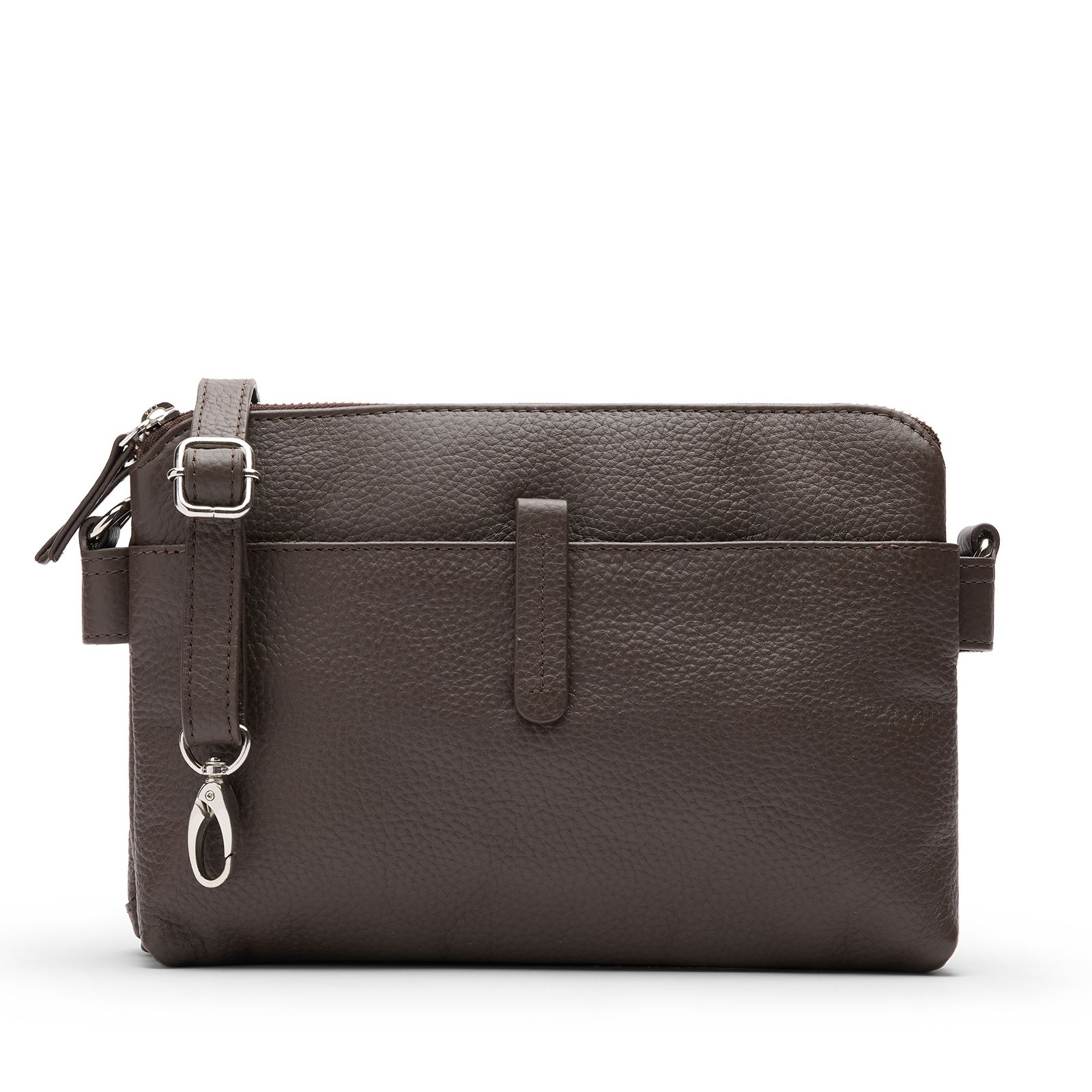 Dunkelbraune Schultertasche aus Leder