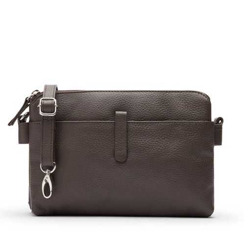 Dunkelbraune Schultertasche aus Leder