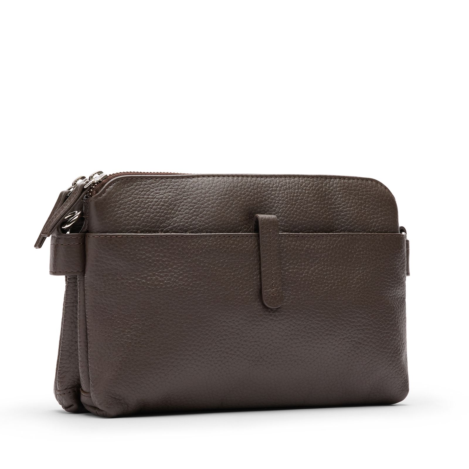 Dunkelbraune Schultertasche aus Leder
