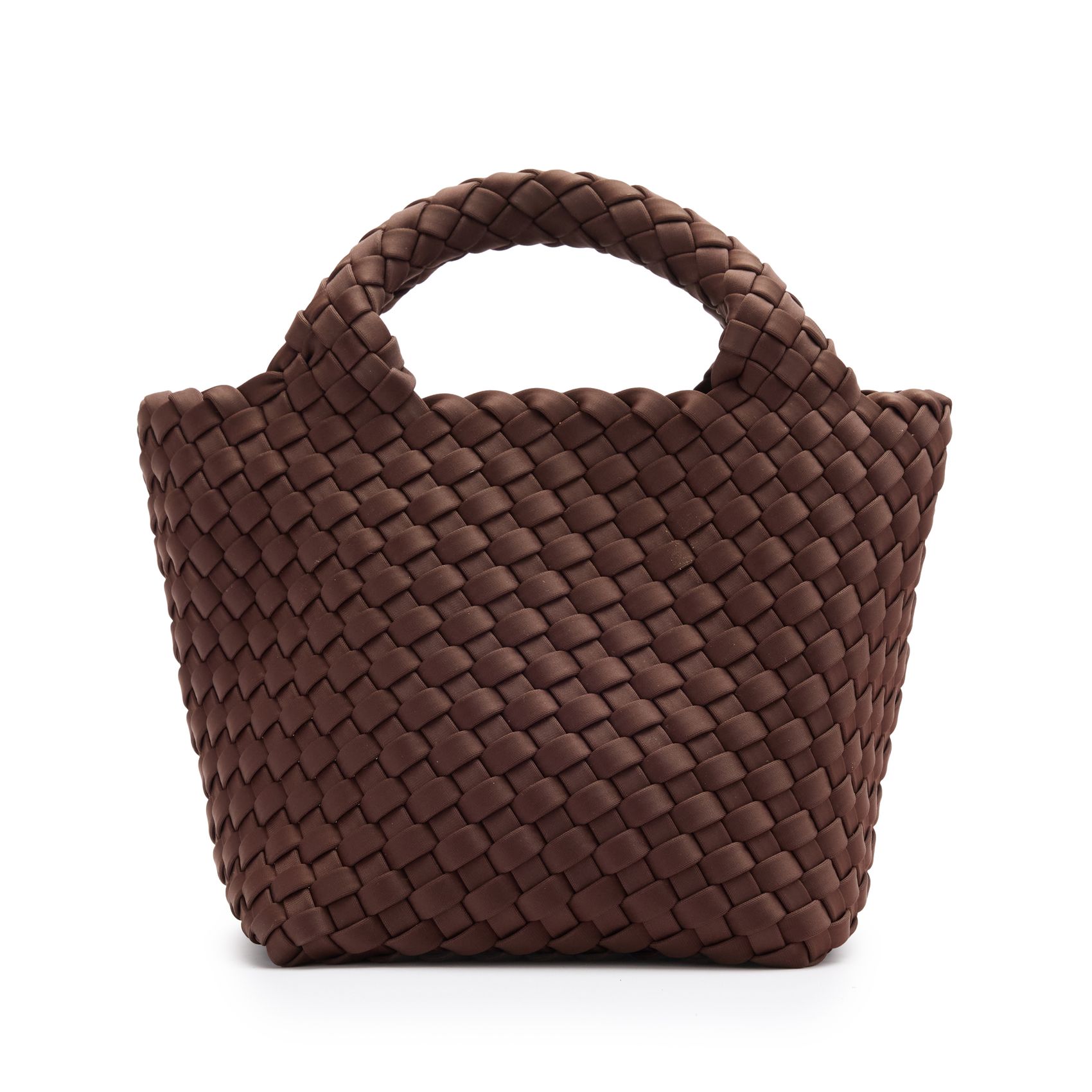 Braune Mini-Handtasche in Flecht-Optik
