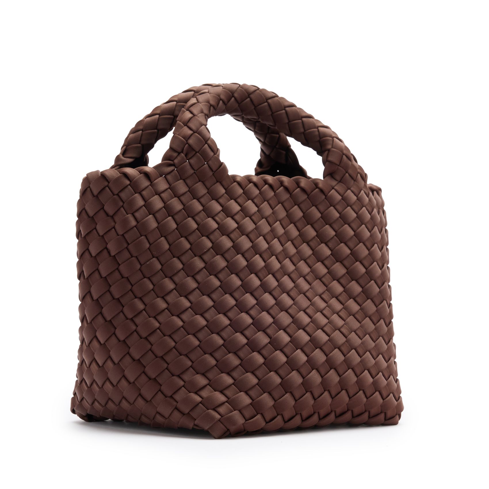 Braune Mini-Handtasche in Flecht-Optik