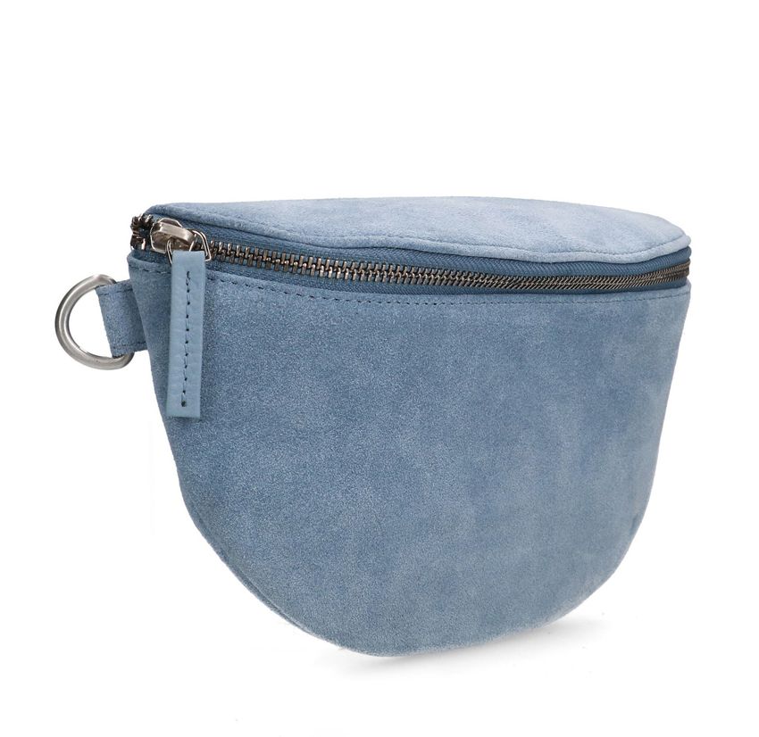 Blauwe suède bum bag