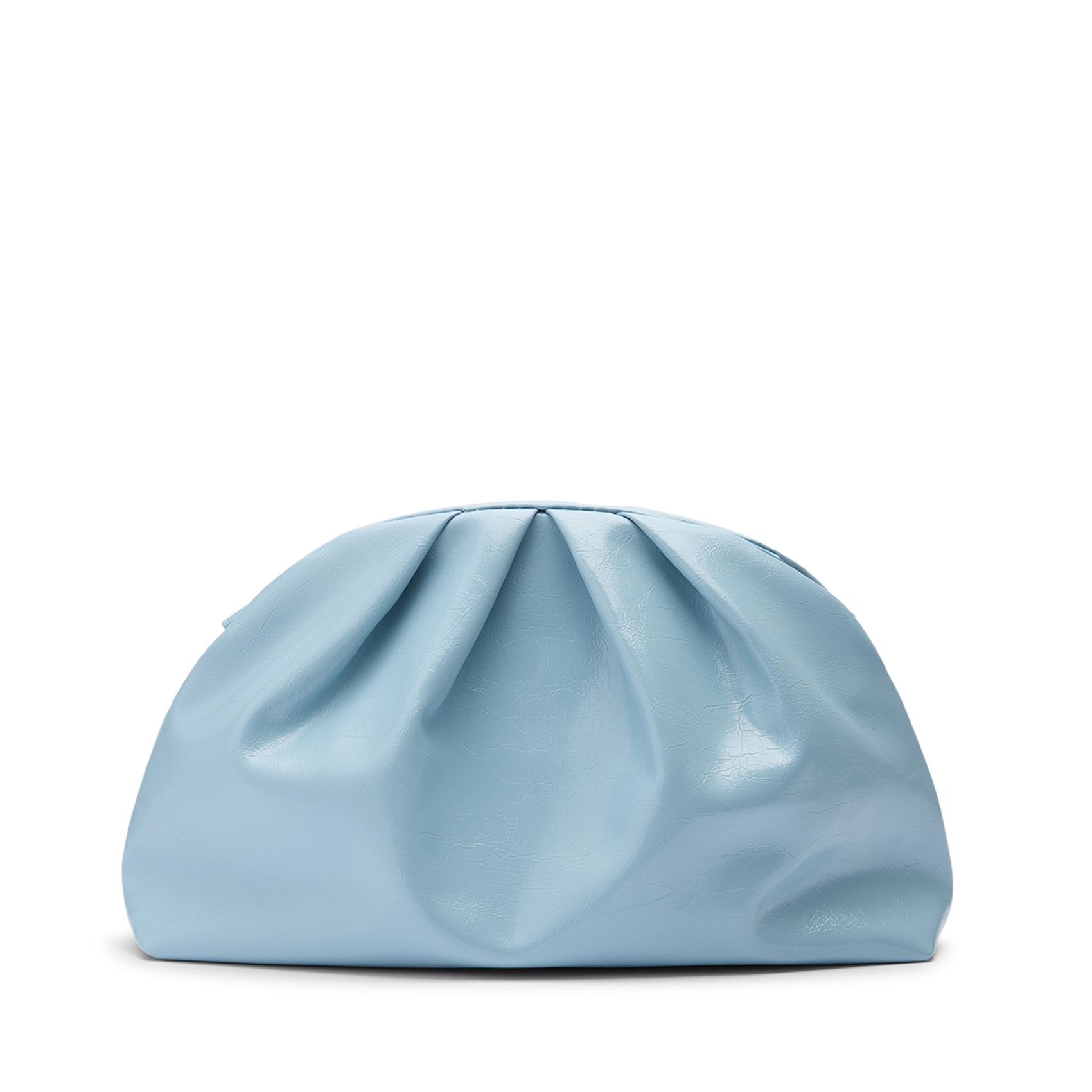 Hellblaue Clutch mit goldfarbenen Nieten