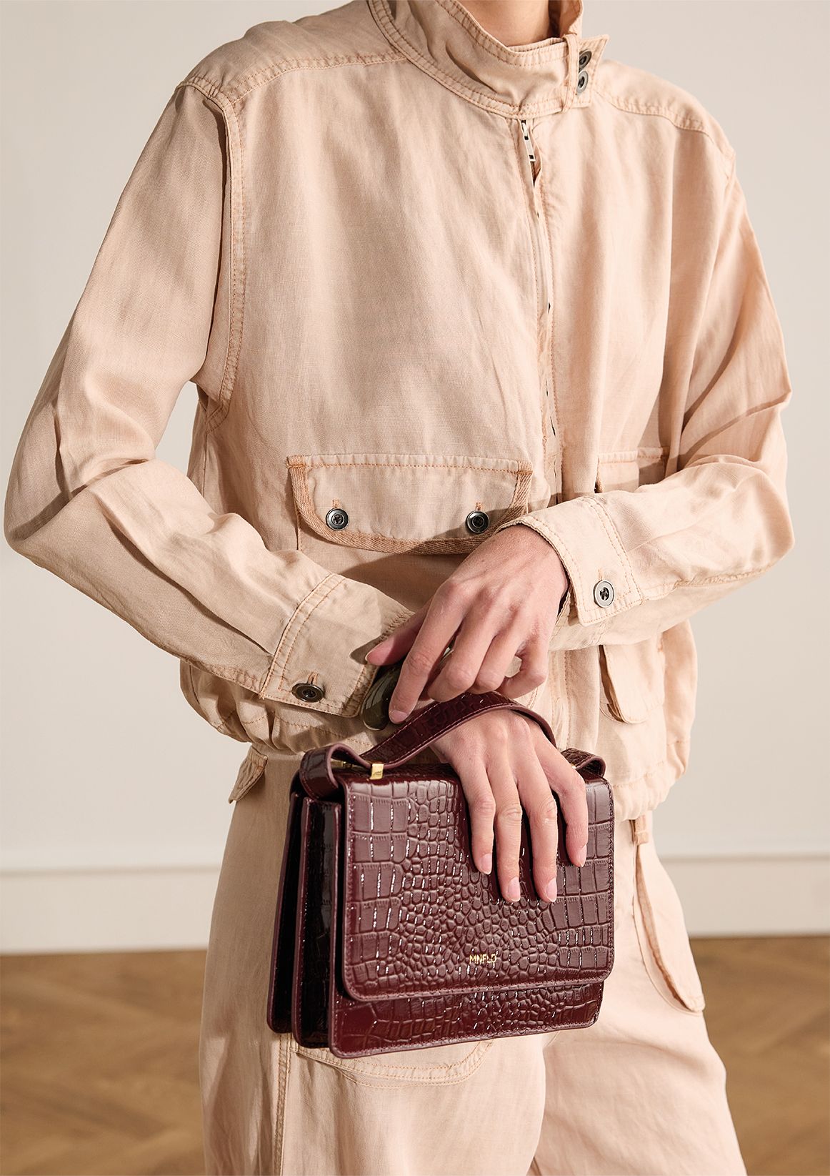 Bordeaux rode lakleren croco schoudertas