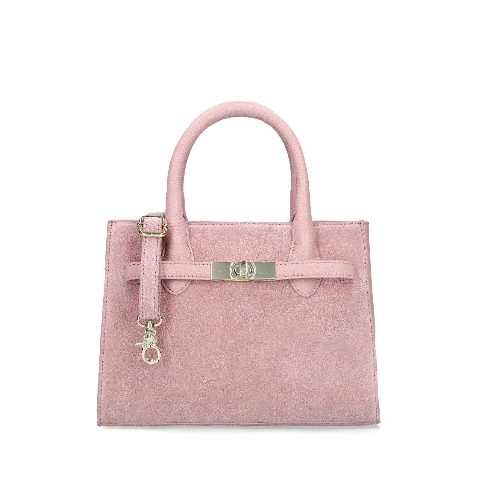 Roze suède handtas