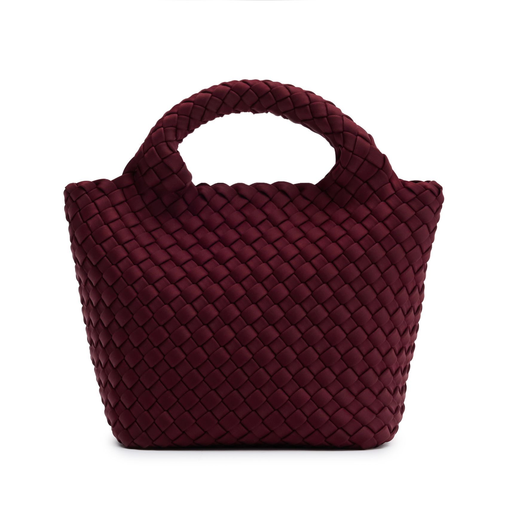 Bordeauxrote Mini-Handtasche in Flecht-Optik