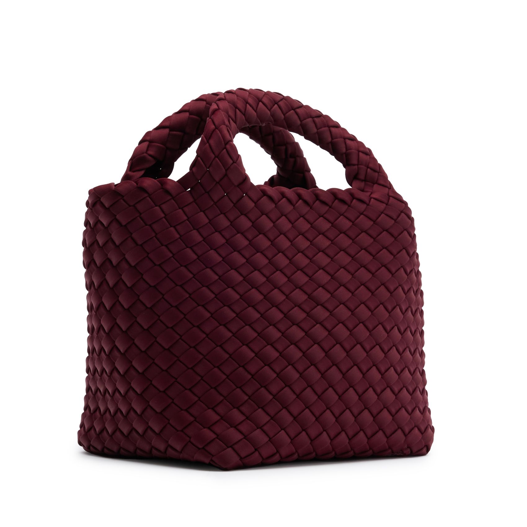 Bordeauxrote Mini-Handtasche in Flecht-Optik