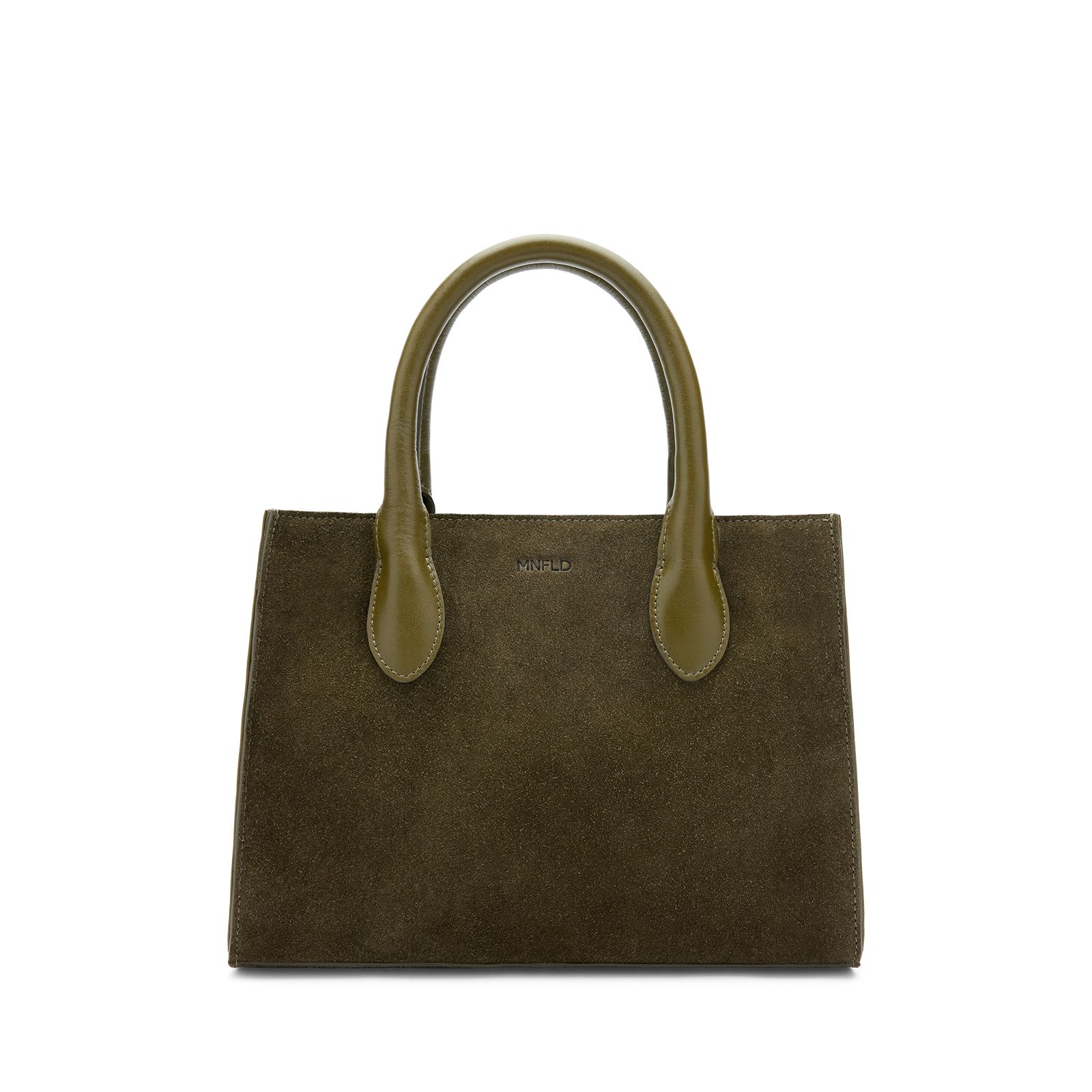 Olijfgroene suède handtas